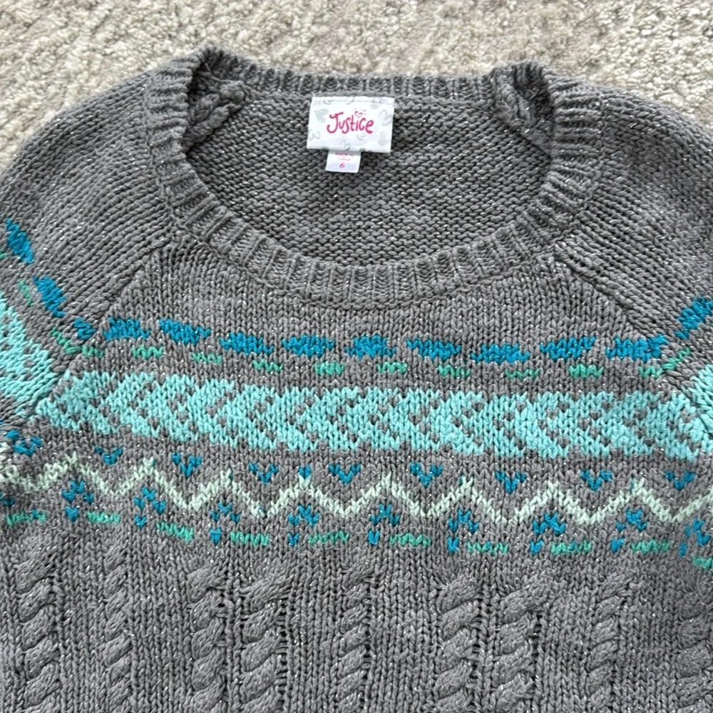 *LIKE NEW* Justice Girl's Long Sleeve Casual/Dressy Sweater - Size 6